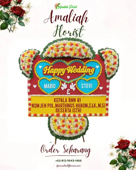 Papan Bunga Pernikahan Dau